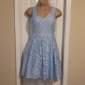 Lace over lay baby blue dress